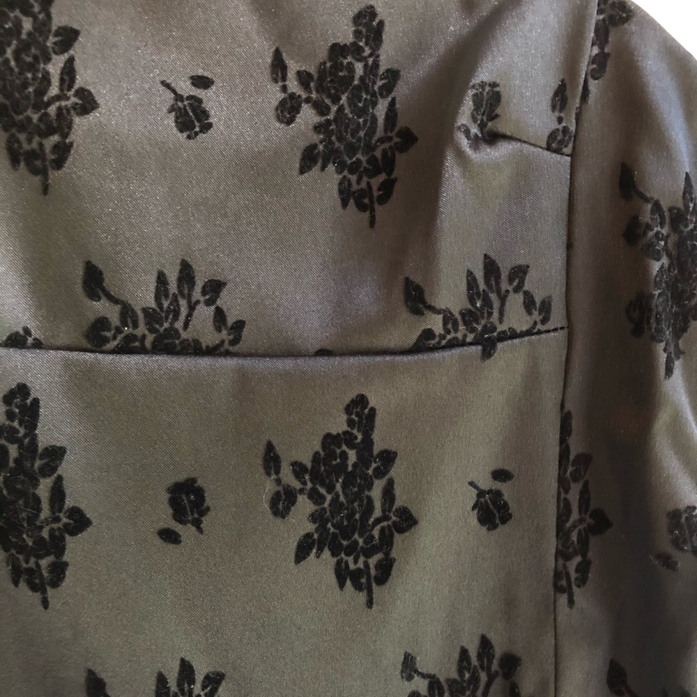 Vintage Y2K bodycon dress with flocked floral pattern - Picture 6 of 11
